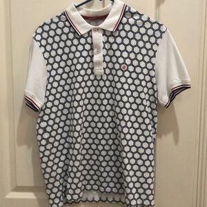 Carolina Herrera White Polo, Hexagon Pattern, Size [M], Like New, Stylish